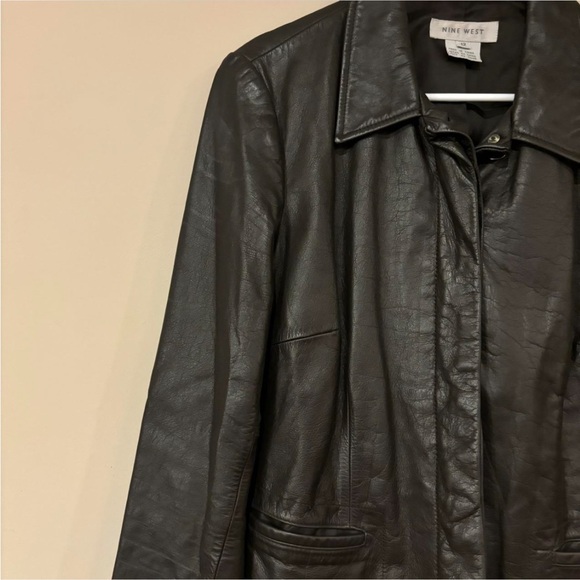 Dark Brown Vintage Nine West Leather Jackst - Picture 3 of 6